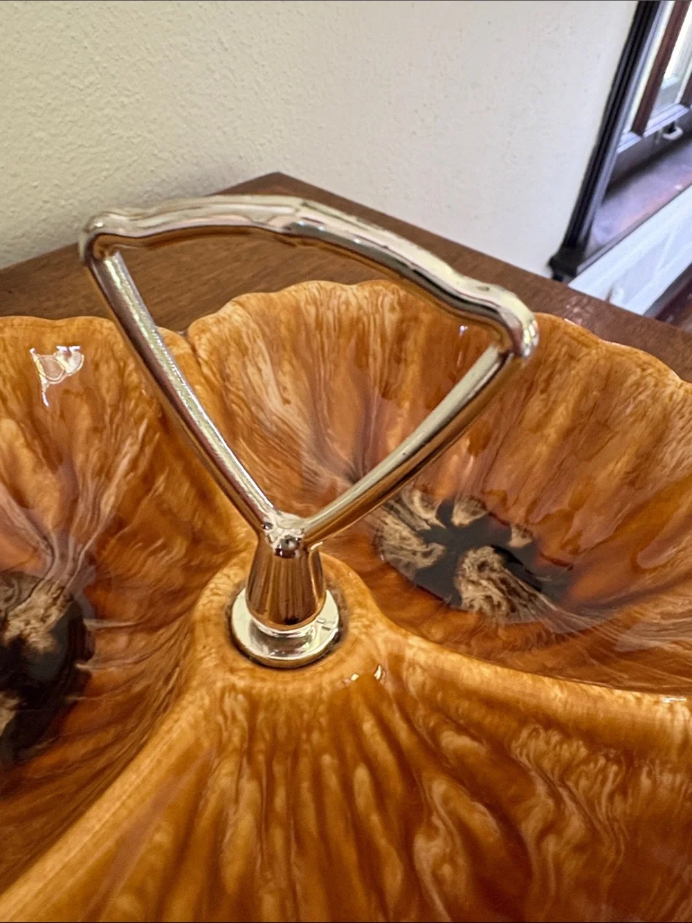 Wade California Pottery Amber Resin Three-Section Serving Dish 1950-60’s
